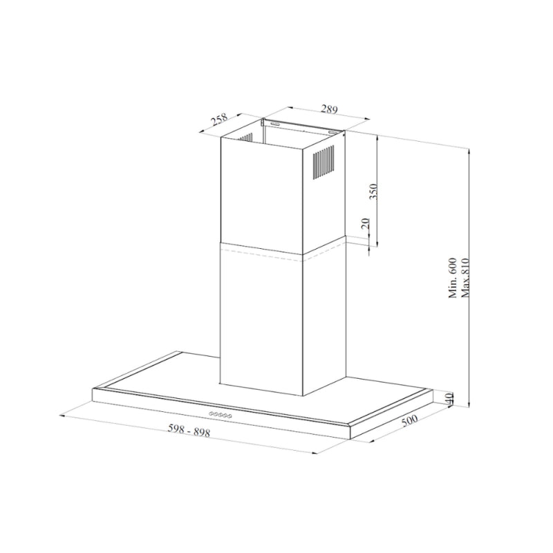 Samet Cappa Embla 9023 da parete 90 cm acciaio inox