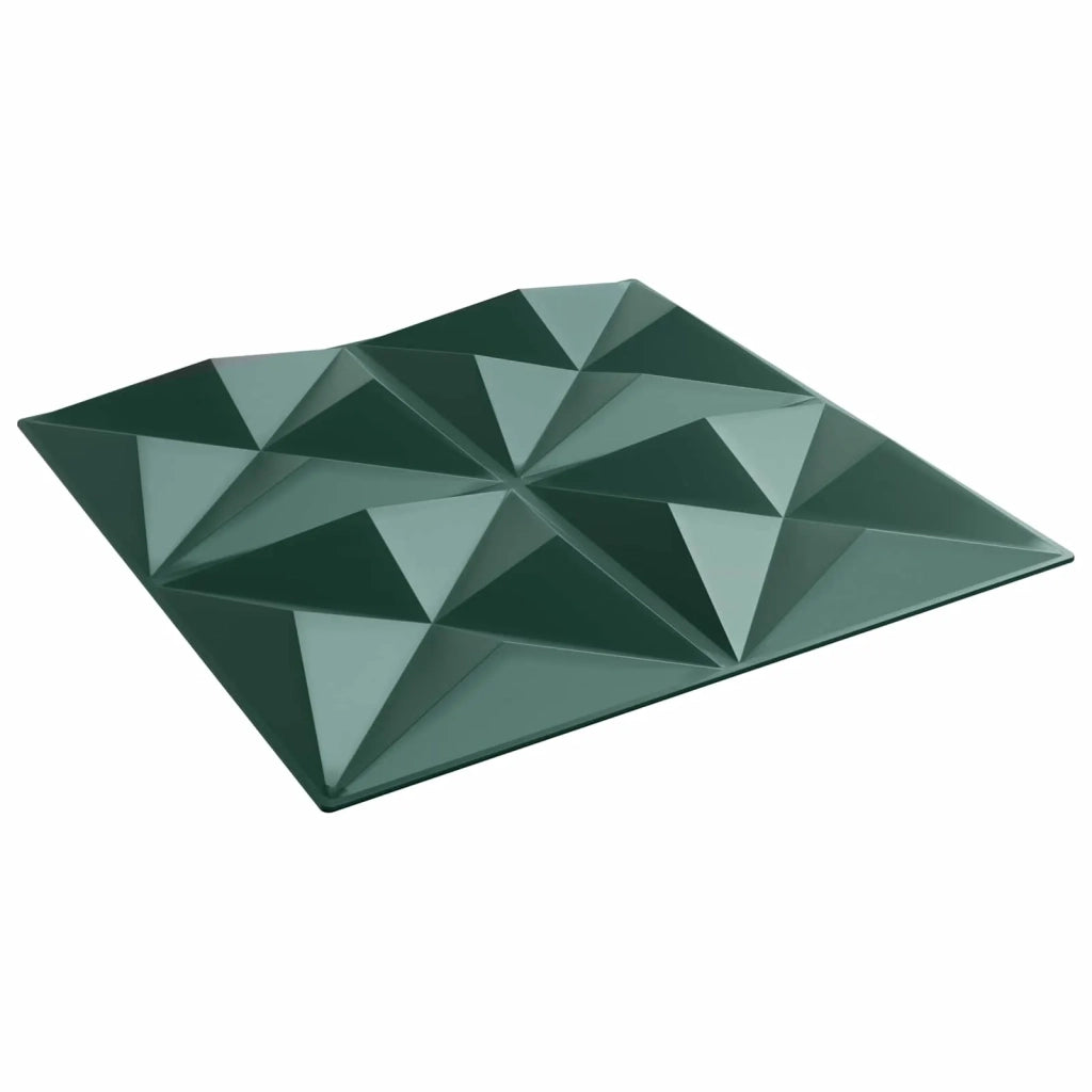 Pannelli da parete 12 pz 50 x 50 cm Verde Origami Schiuma XPS 42046069
