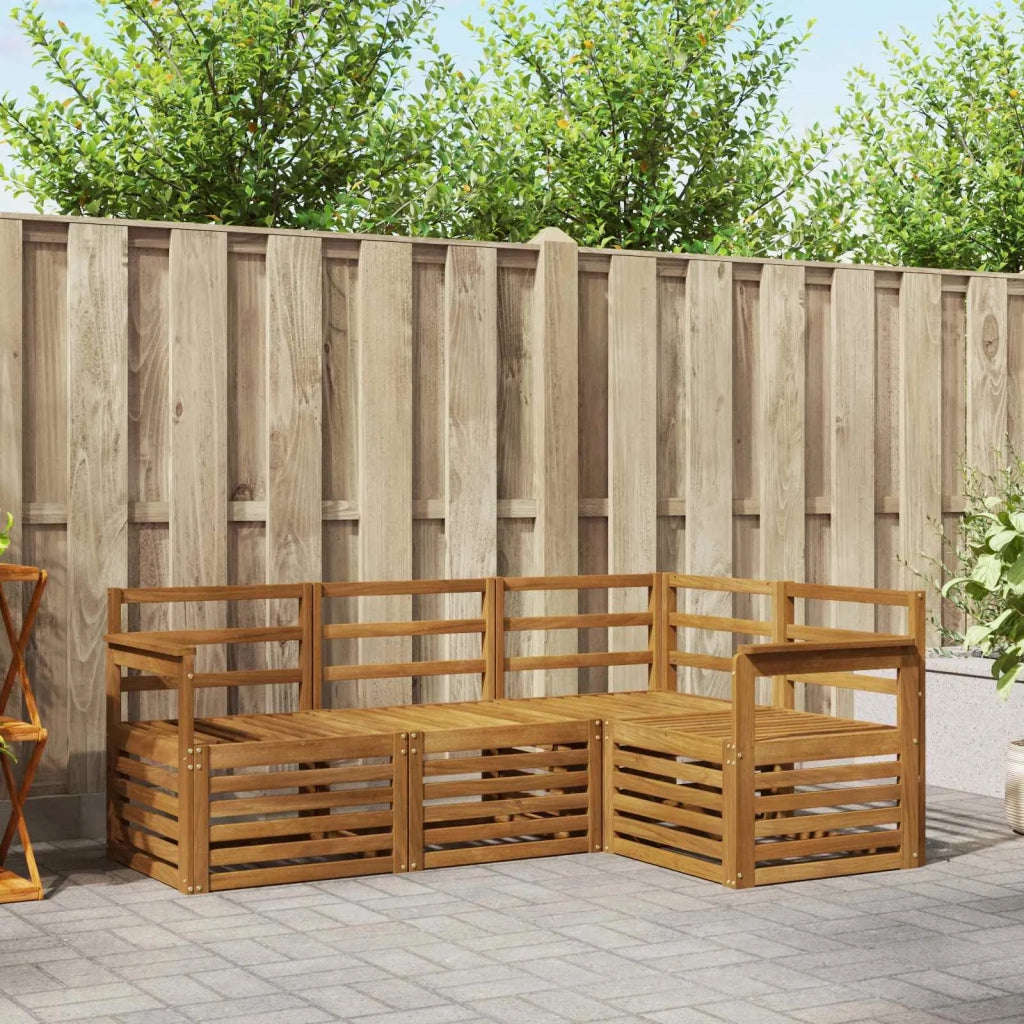 Set divani 4 pcs Naturale Legno di Acacia Massello 3374714