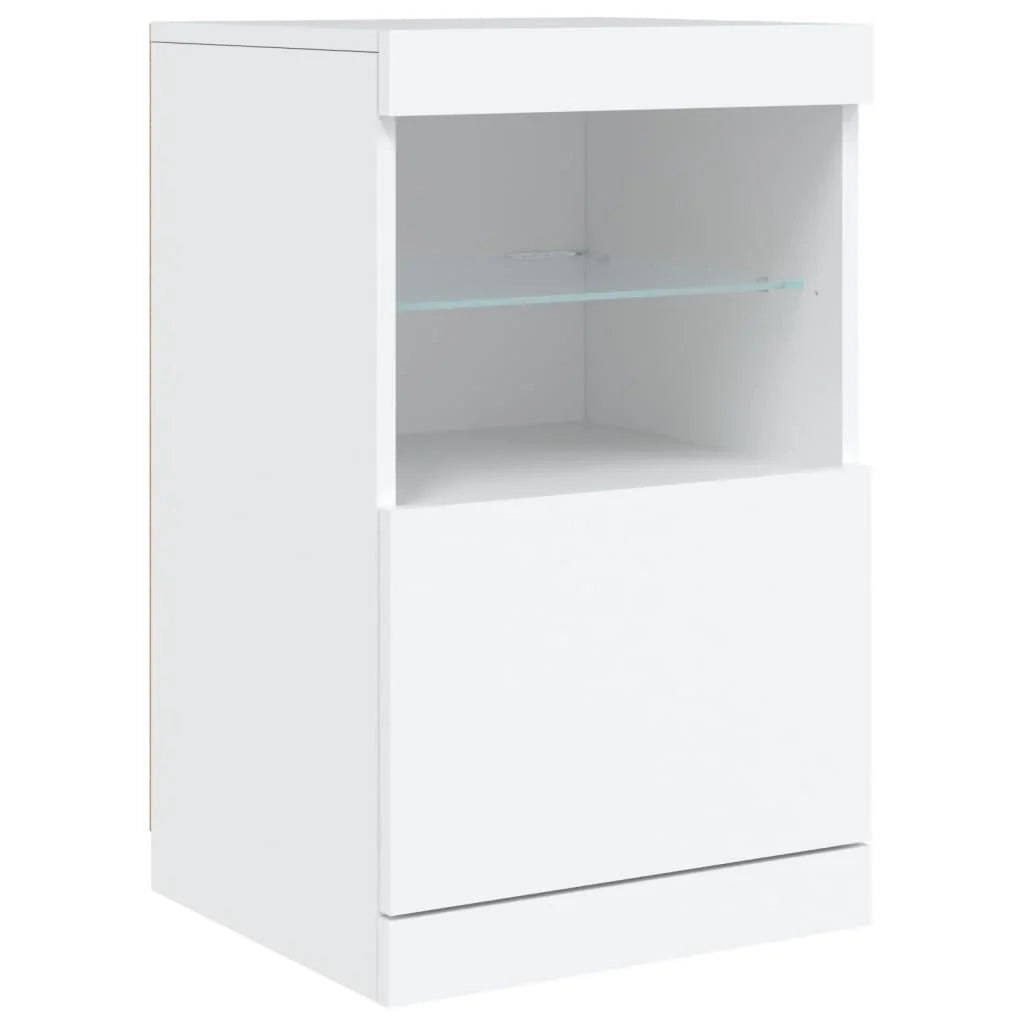 Buffet credenza cassettiera mobiletto mobile contenitore organizer per cucina soggiorno salotto con luci LED 41 x 37 x 67 cm bianco 02_0029851