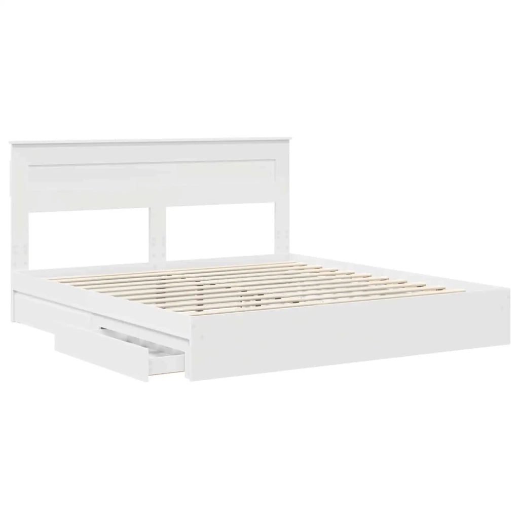 Letto con Contenitore Bianco 180 x 200 cm Legno multistrato 3409893