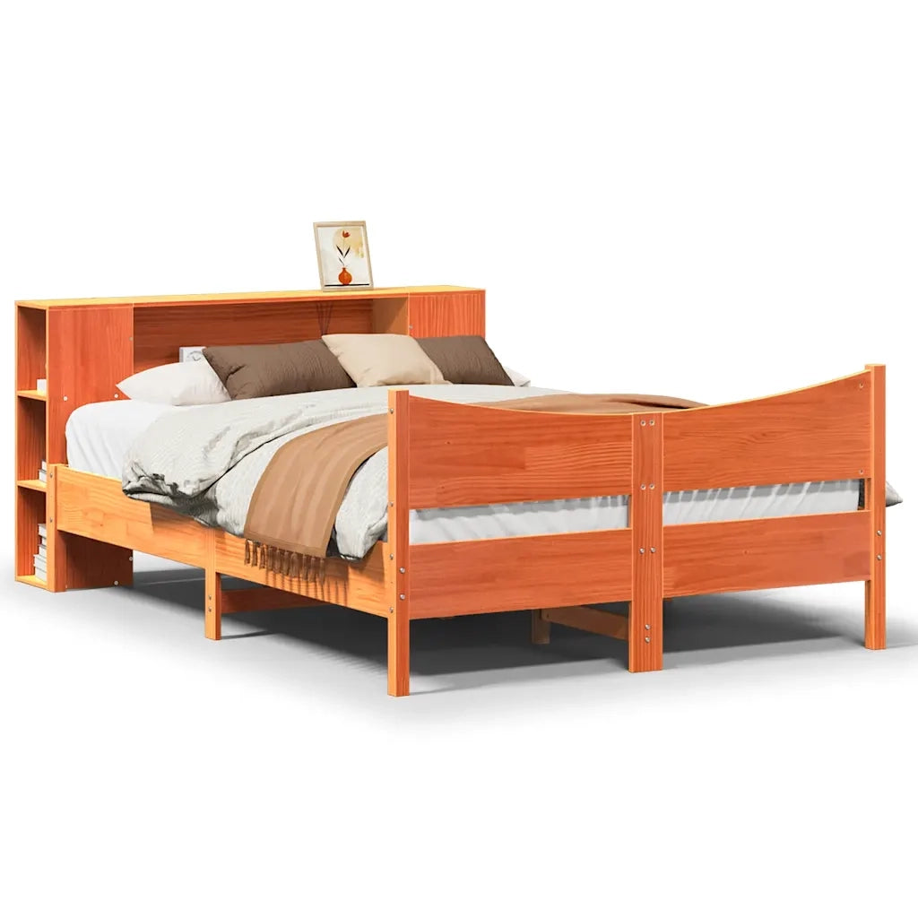 vidaXL Giroletto senza Materasso Marrone Cera 150x200 cm Legno di Pino
