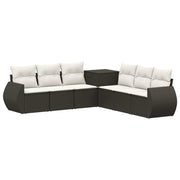 Set di divani 7 pcs Nero e Bianco Crema 3448815