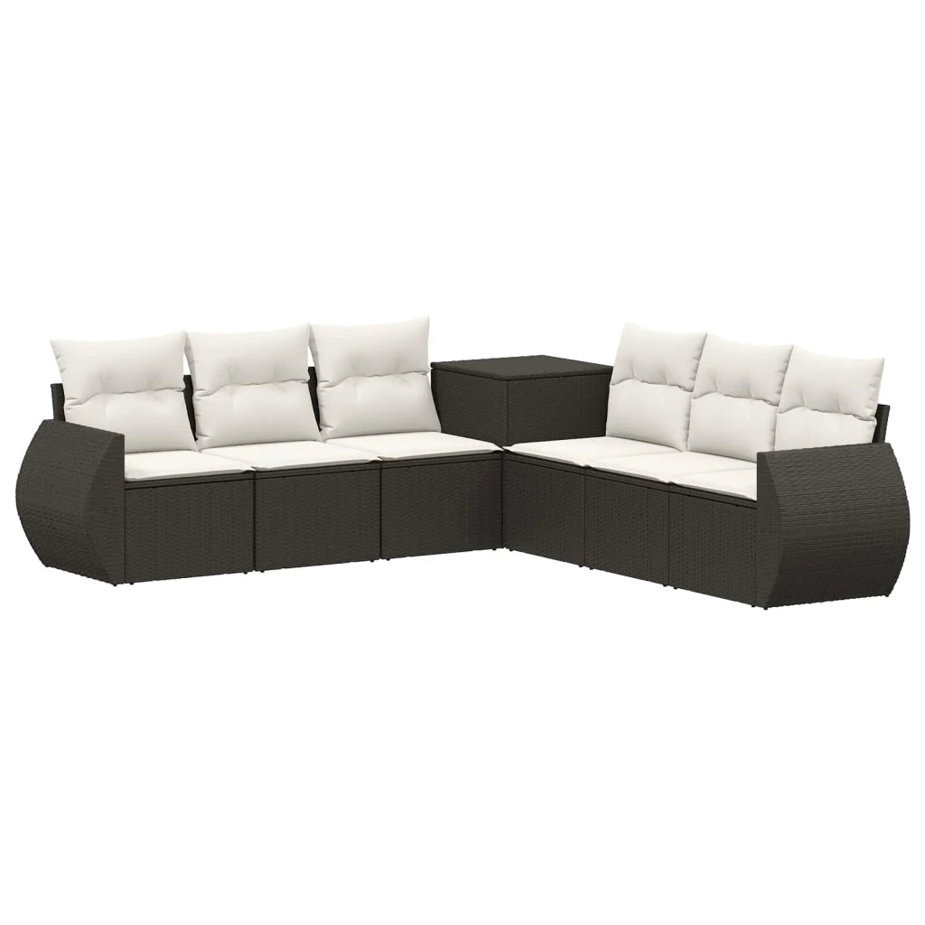 Set di divani 7 pz Nero e Bianco Crema 3448815