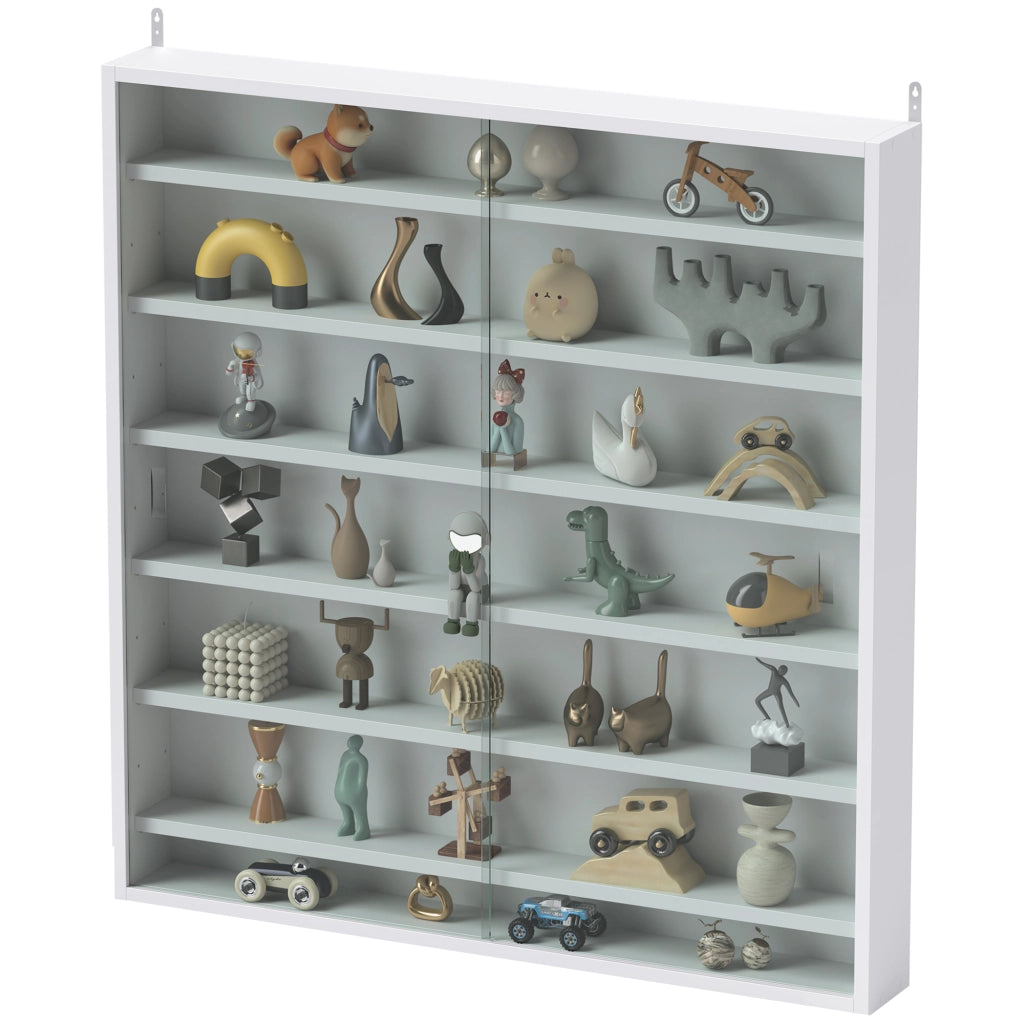 Libreria con ante in vetro ¨C zephmum ¨C Bianco 80x9.5x83 cm