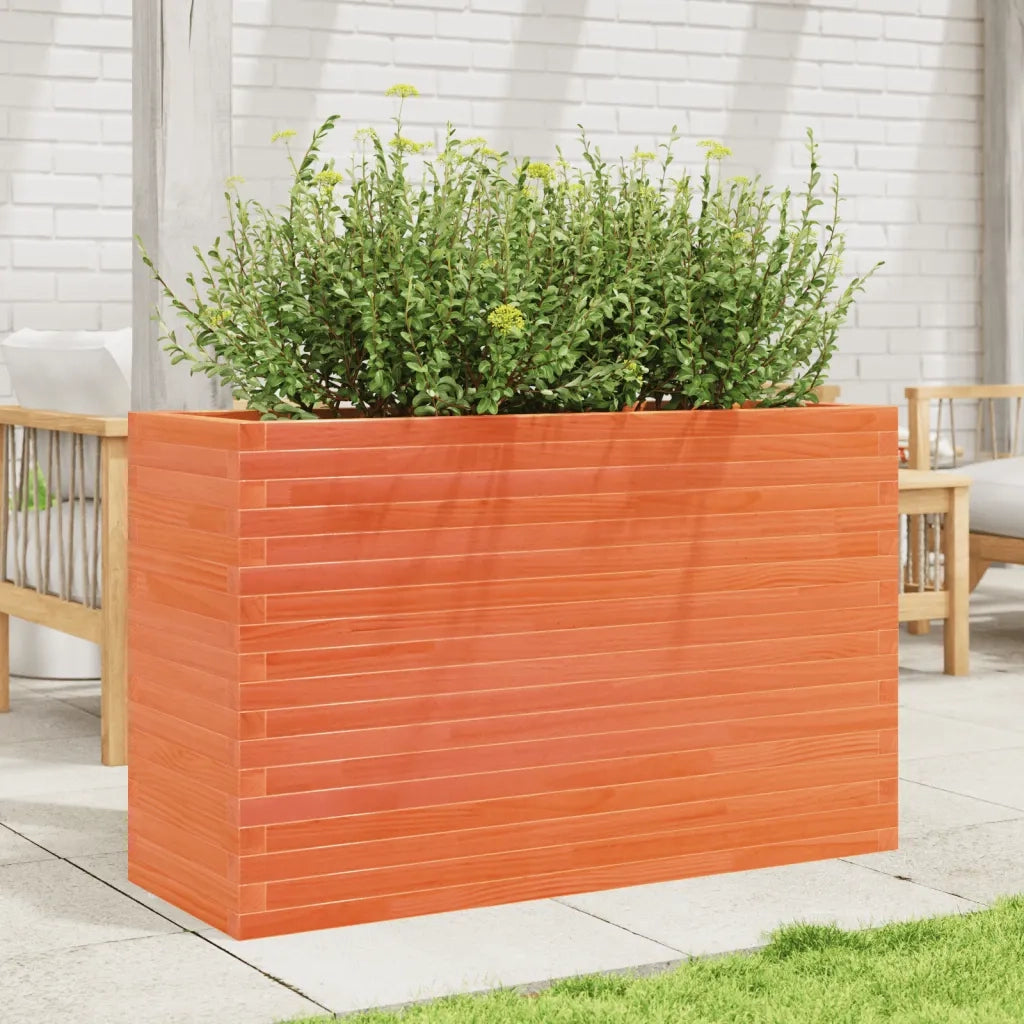 Fioriera Giardino Marrone Cera 110x40x68,5 Legno Massello Pino 3282496