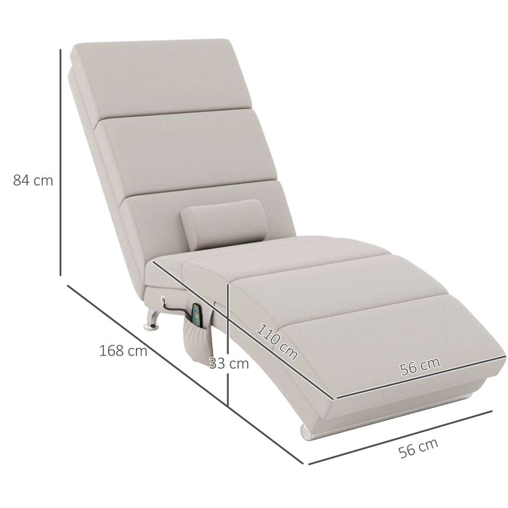 Poltrona relax massaggiante con riscaldamento ¨C Xylo ¨C tessuto effetto lino crema con telecomando