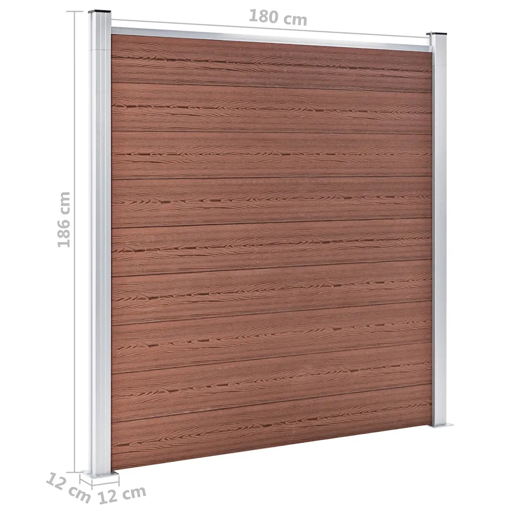 Pannello di Recinzione in WPC 180x186 cm Marrone 49066