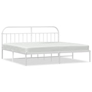Letto matrimoniale | Letto per adulti | Giroletto con Testiera Metallo Bianco 193x203 cm
