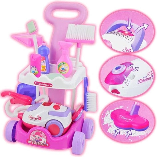 Carrello di pulizia - Carrello di pulizia per mobili - Kit di pulizia - Scopa per pulizia - Carrello per pulizia - Bambino