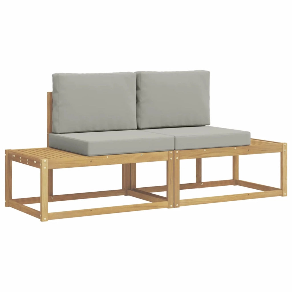 Set di divani da esterno 2 pcs Bianco e Grigio Chiaro