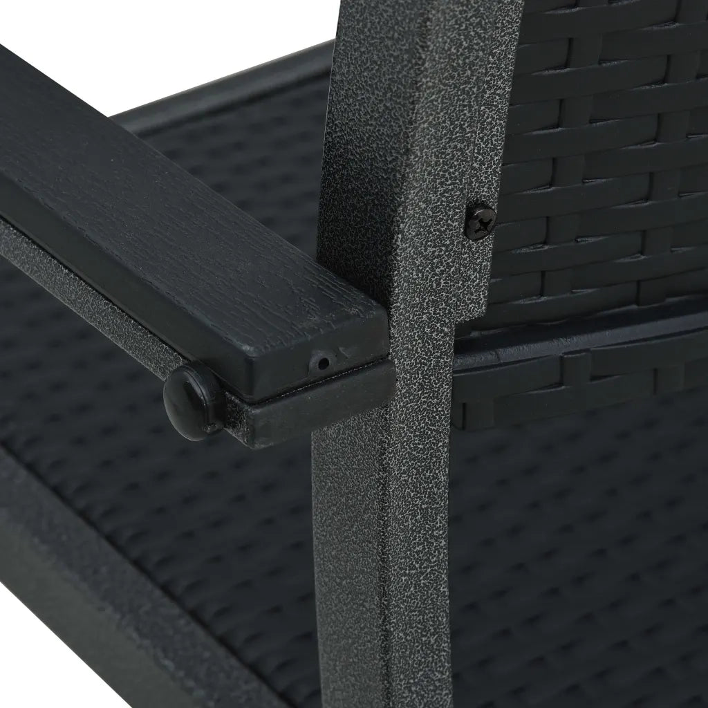 Sedie da Giardino 4 pz Nere in Plastica Stile Rattan 47890