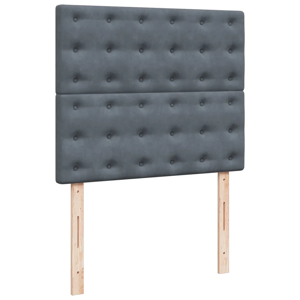 Giroletto a Molle con Materasso Grigio Scuro 120x190 cm Velluto