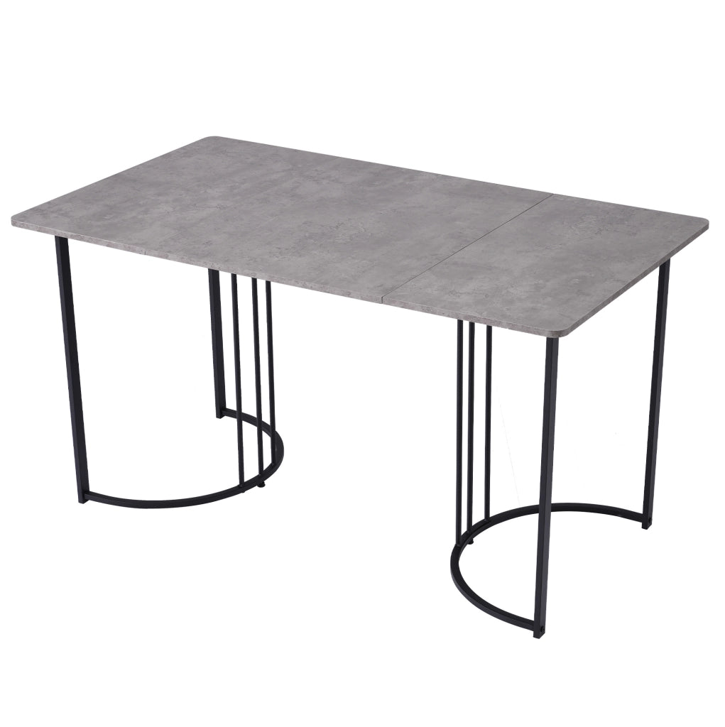 Set da pranzo 5 pezzi 140x80 cm in MDF grigio e verde, stile moderno