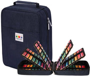 Etui XXL grande con 270 cassette per pennarelli, contenitore impermeabile per matite acquerello, pennarelli e pennarelli a gomma (blu)