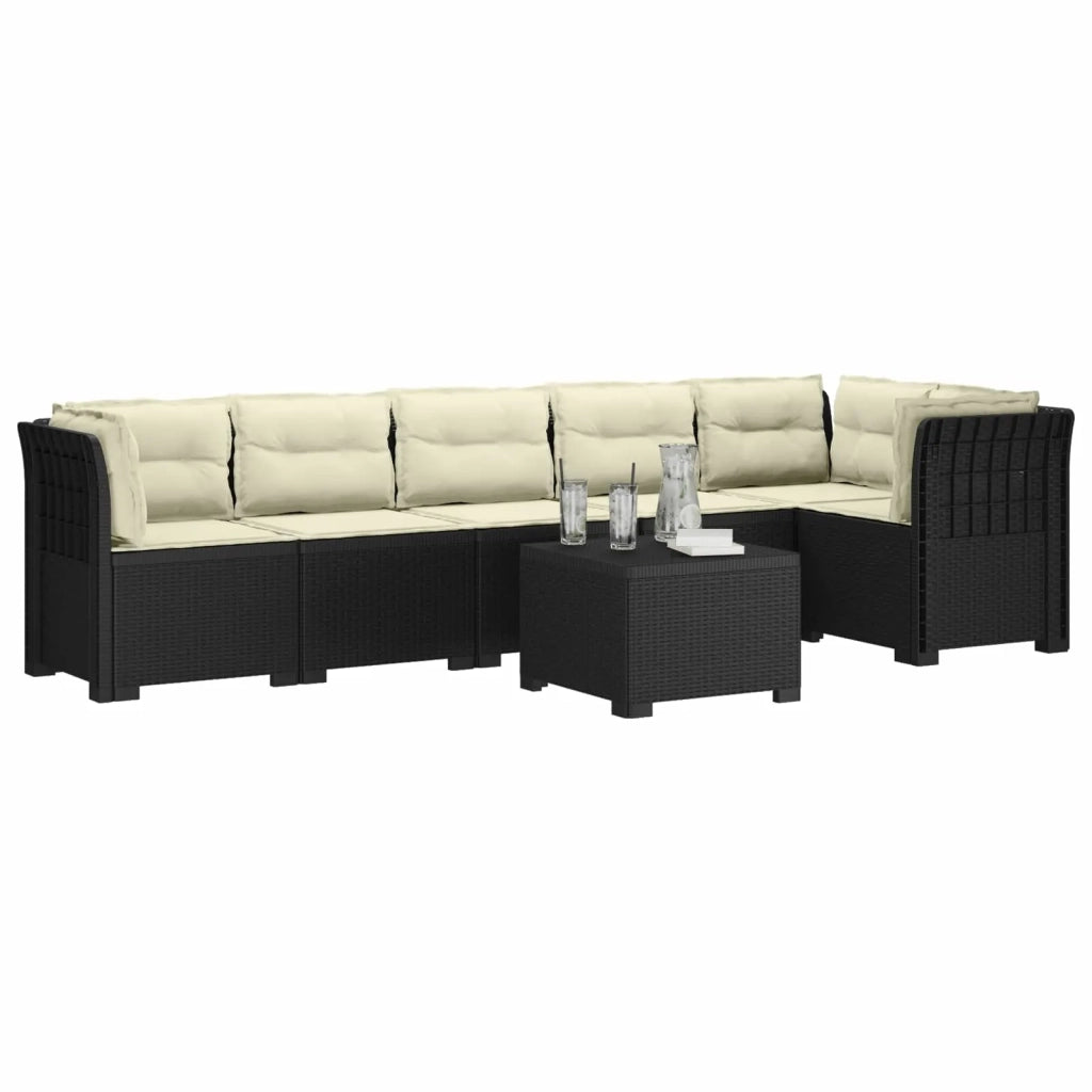 Divano da Giardino 6 Posti con Cuscini Aspetto Rattan PP 3444122