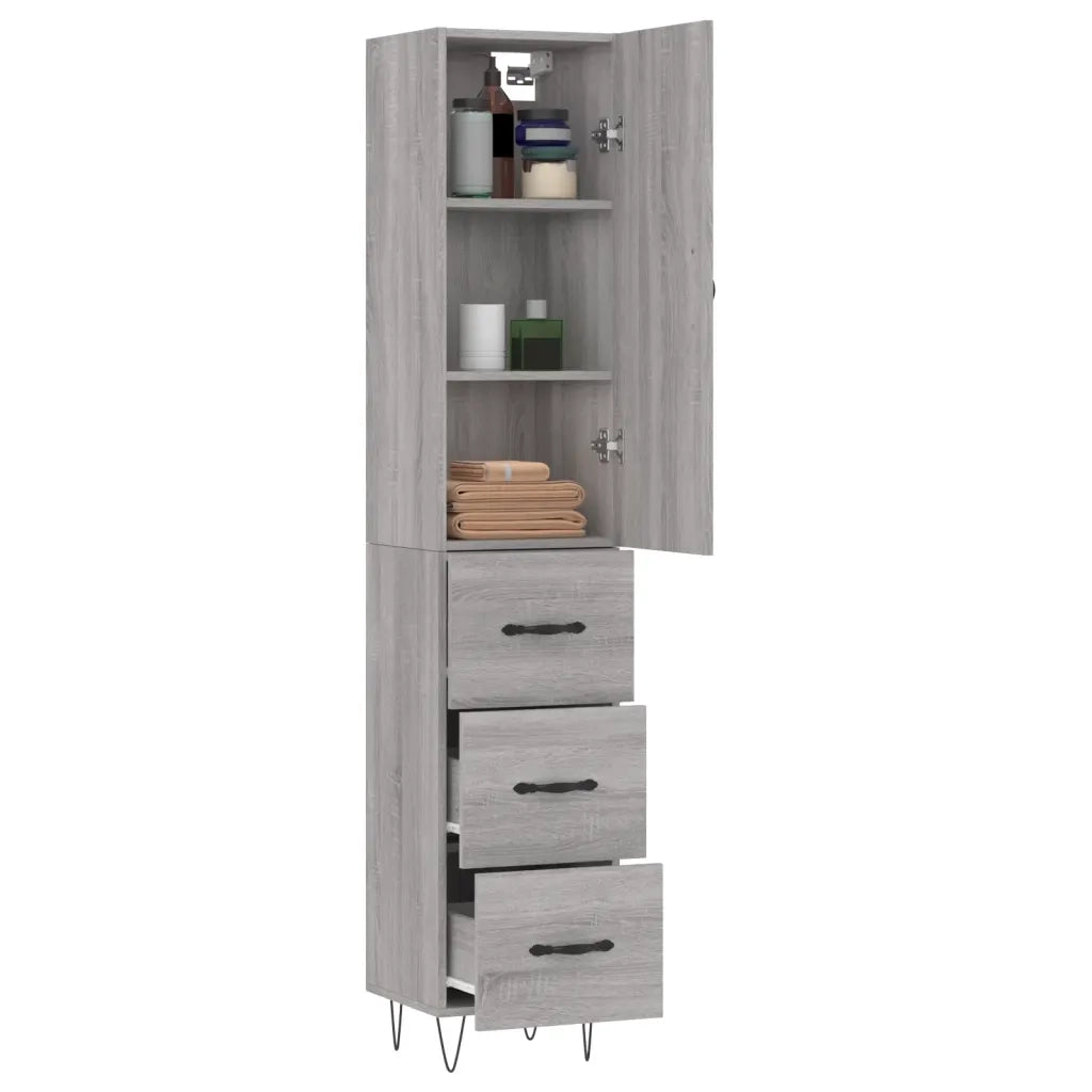 Credenza Grigio Sonoma 34,5x34x180 cm in Legno Multistrato 3198887