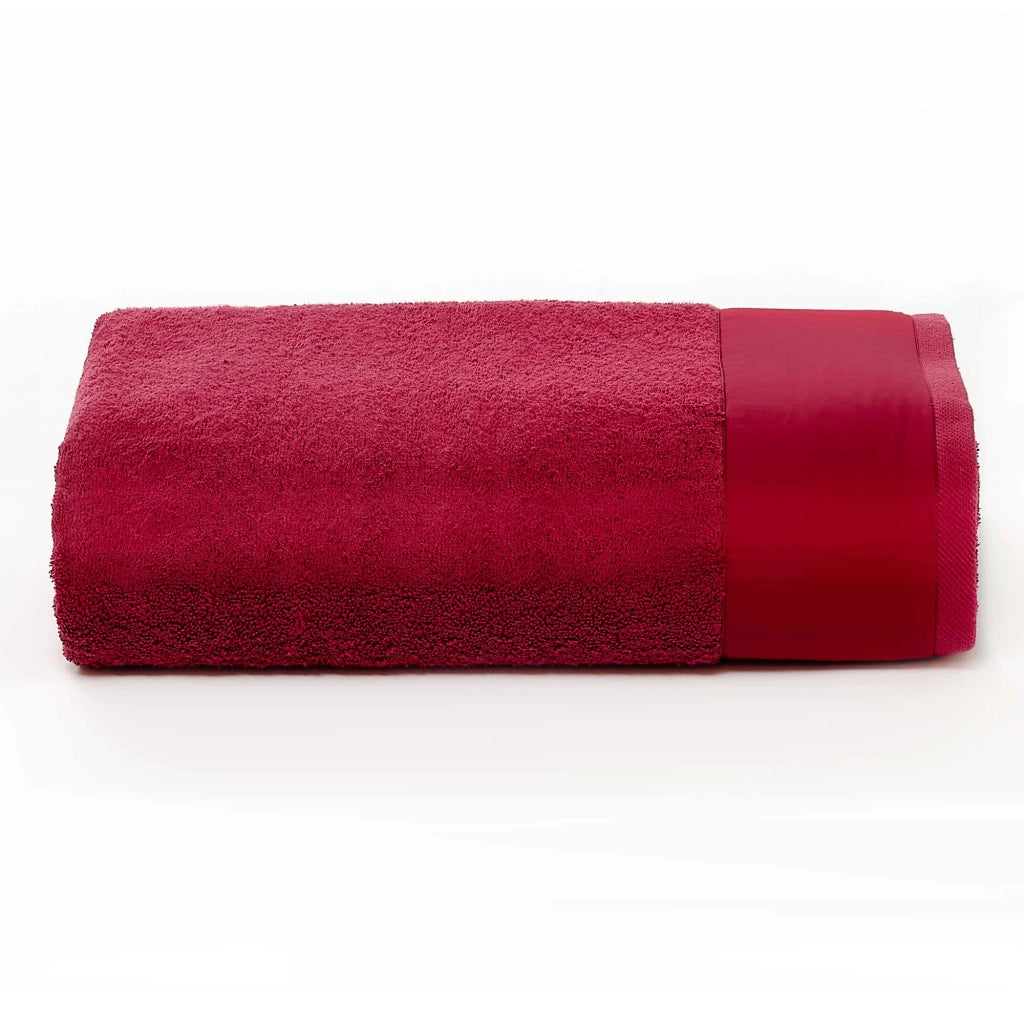 Telo Spugna Asciugamano 60x110 cm con Balza in Raso Garrini Hope Bordeaux