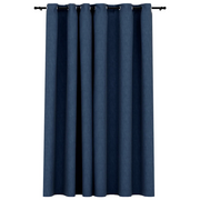 Tenda Oscurante Effetto Lino con Occhielli Blue 290x245cm