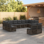 Set Divano da Giardino 12 pz Grigio polyrattan 3434381
