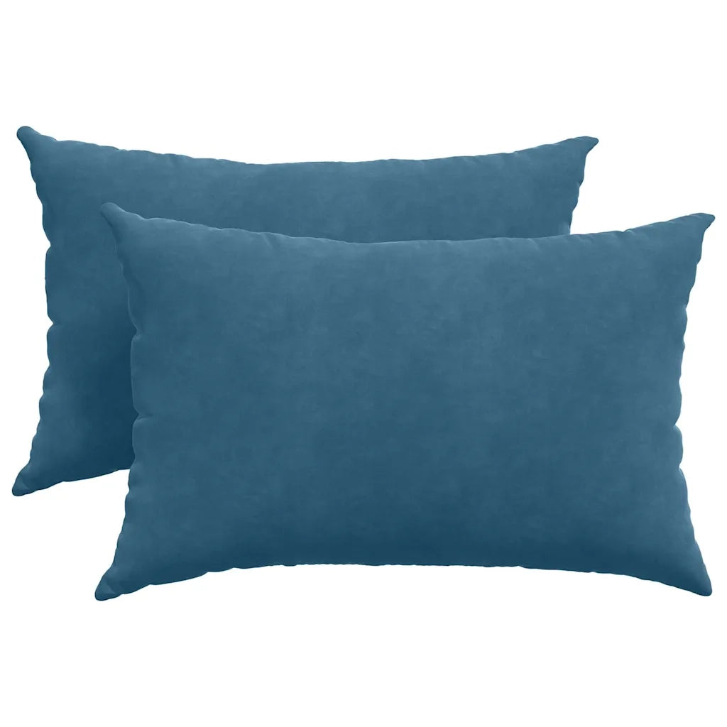 Cuscini da Divano 2 pz | Cuscini per sedie Blu 60 x 40 cm Tessuto in Cords