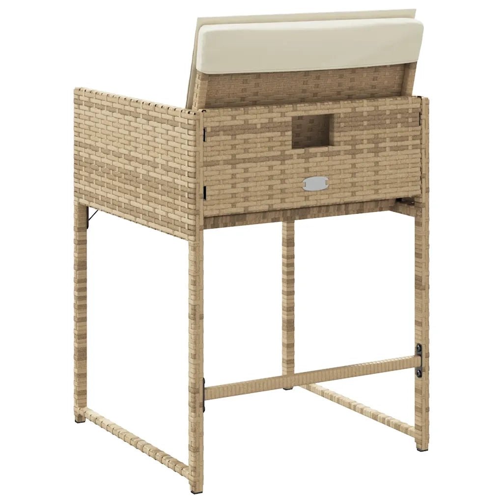 vidaXL Sedie da Giardino con Cuscini 4 pz Beige in Polyrattan