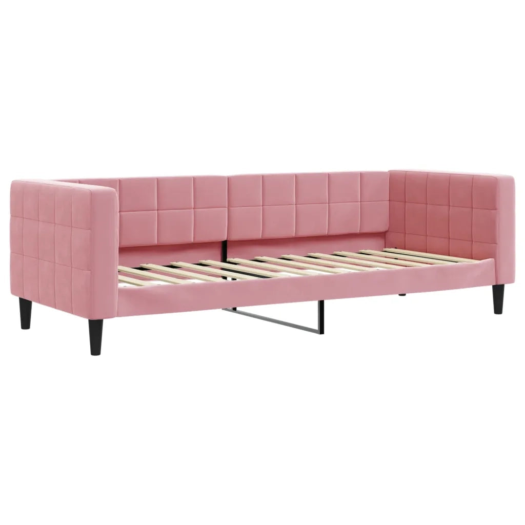 Letto singolo | Letto per adulti | Letto da Giorno Rosa 80x200 cm in Velluto