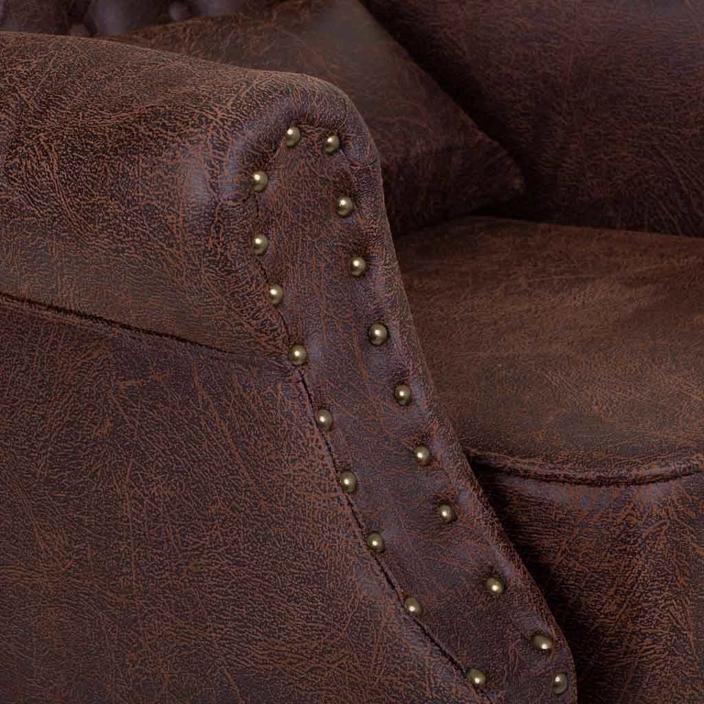 Poltrona in similpelle marrone 84x84x86h