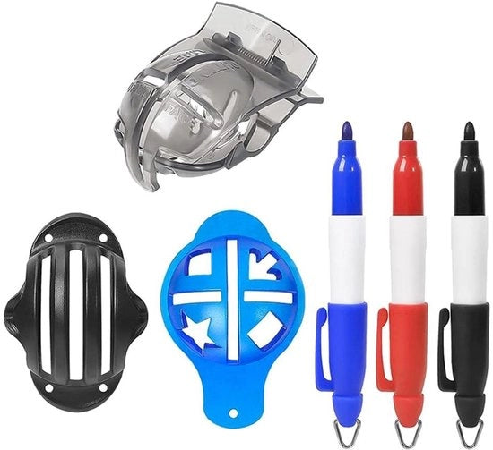 Kit di marcatori per palline da golf - 3 set di allineamento - Marcatura precisa - Formato compatto - Accessori da golf - Migliora i tuoi colpi - Adatto per...