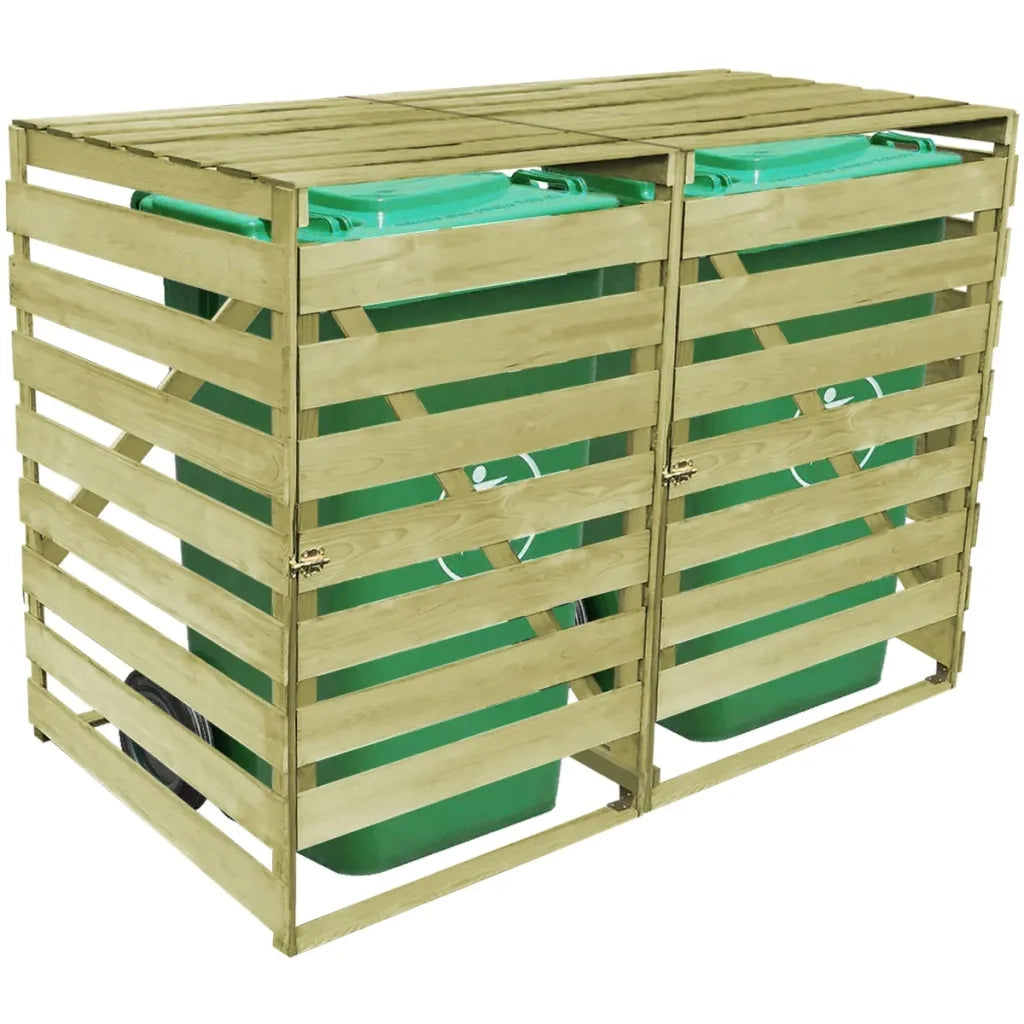 Copribidone Doppio per Spazzatura 240 L in Legno Impregnato cod mxl 43551