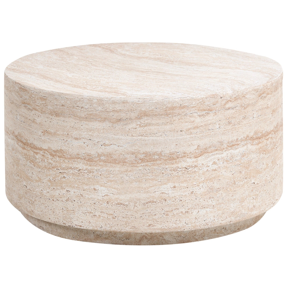 Tavolino effetto travertino Piano impiallacciato simil-pietra Design moderno Beige Design moderno Soggiorno
