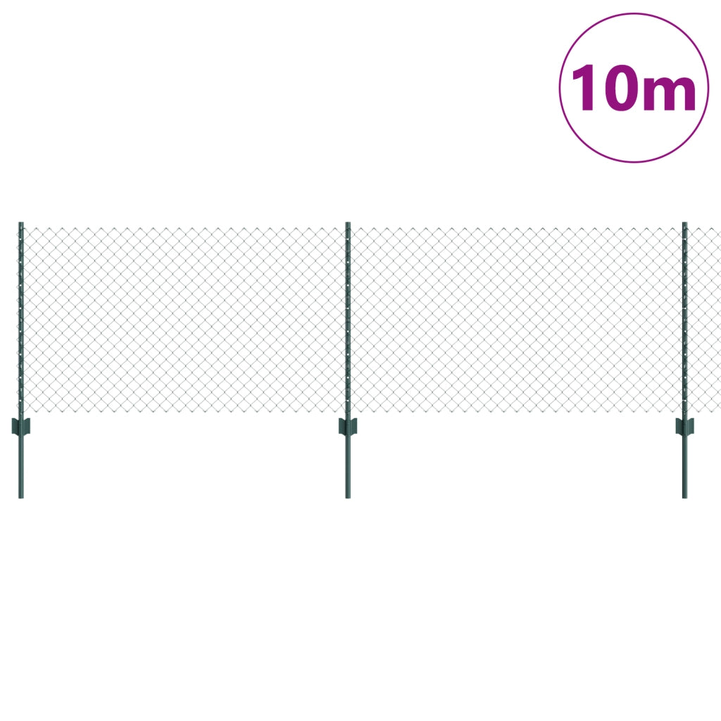 Recinzione a Maglie con 10 U Post Verde 0.8x10 m Acciaio
