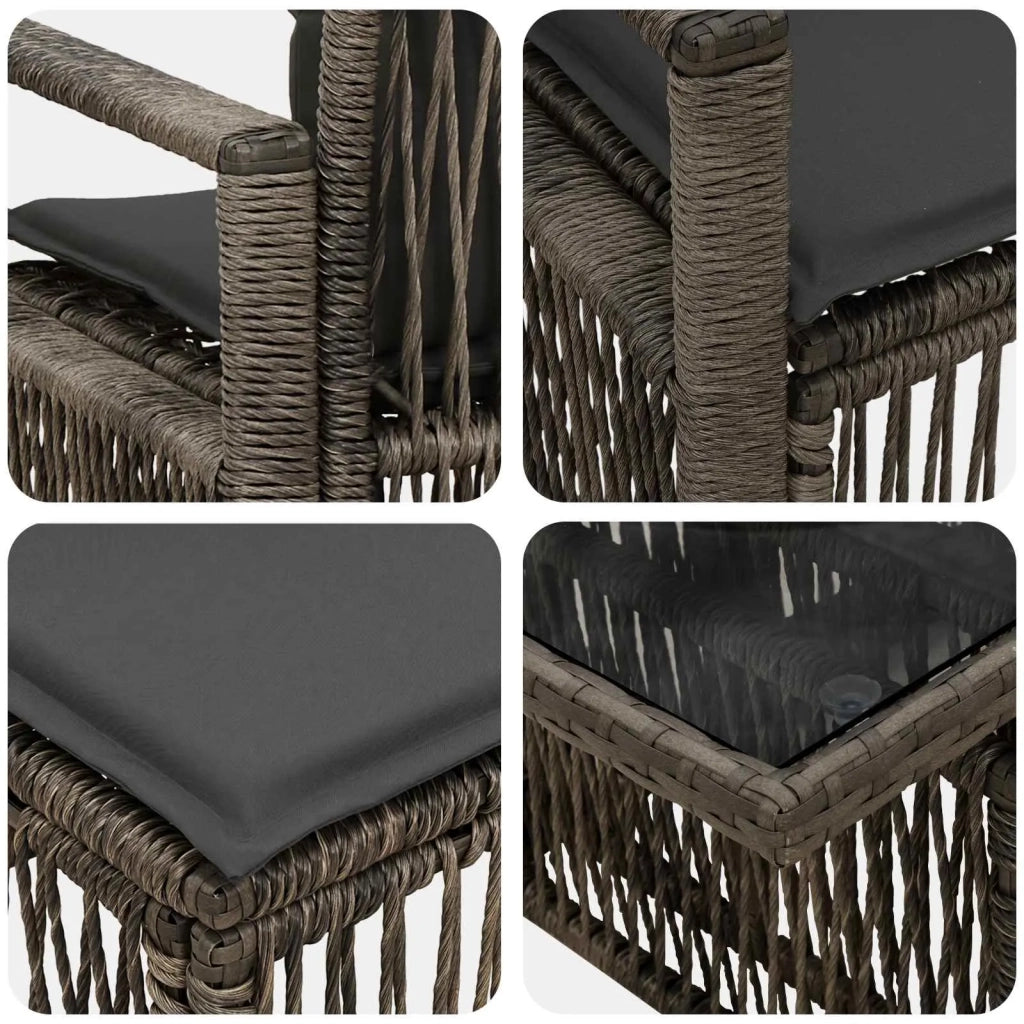 Set Divano da Giardino 8 pz Grigio e Grigio Scuro polyrattan 3437060