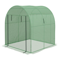 Serra a Tunnel per Orto con Porte Avvolgibili e Finestre 1,8x1,8x2m in Acciaio e PE Anti UV  Verde