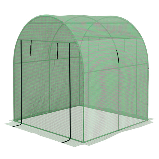 Serra a Tunnel per Orto con Porte Avvolgibili e Finestre 1,8x1,8x2m in Acciaio e PE Anti UV  Verde