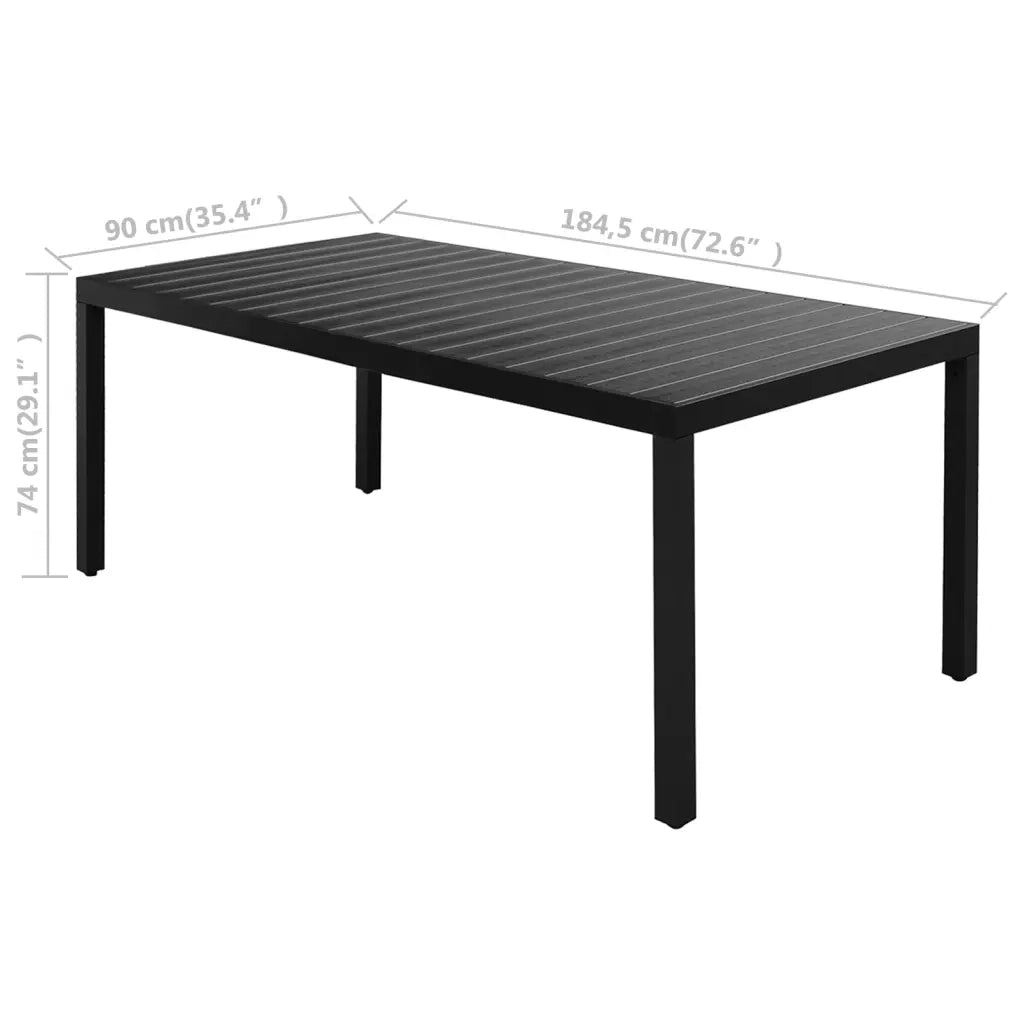 Set da Pranzo da Giardino 7 pz in Rattan PVC Nero 3060104
