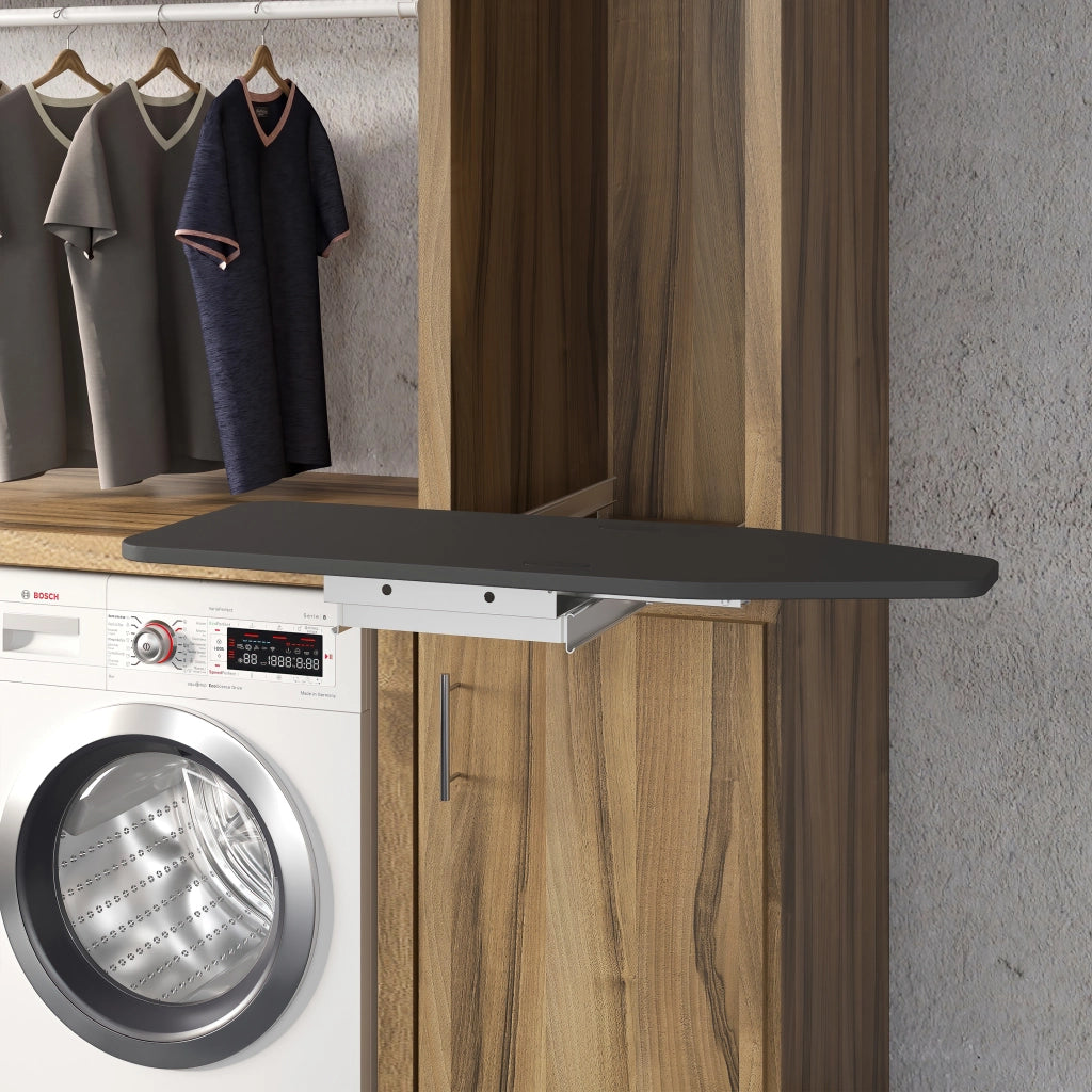 Emuca Asse da stiro pieghevole Iron 180Âº per mobile, Acciaio e Legno, 1 u.