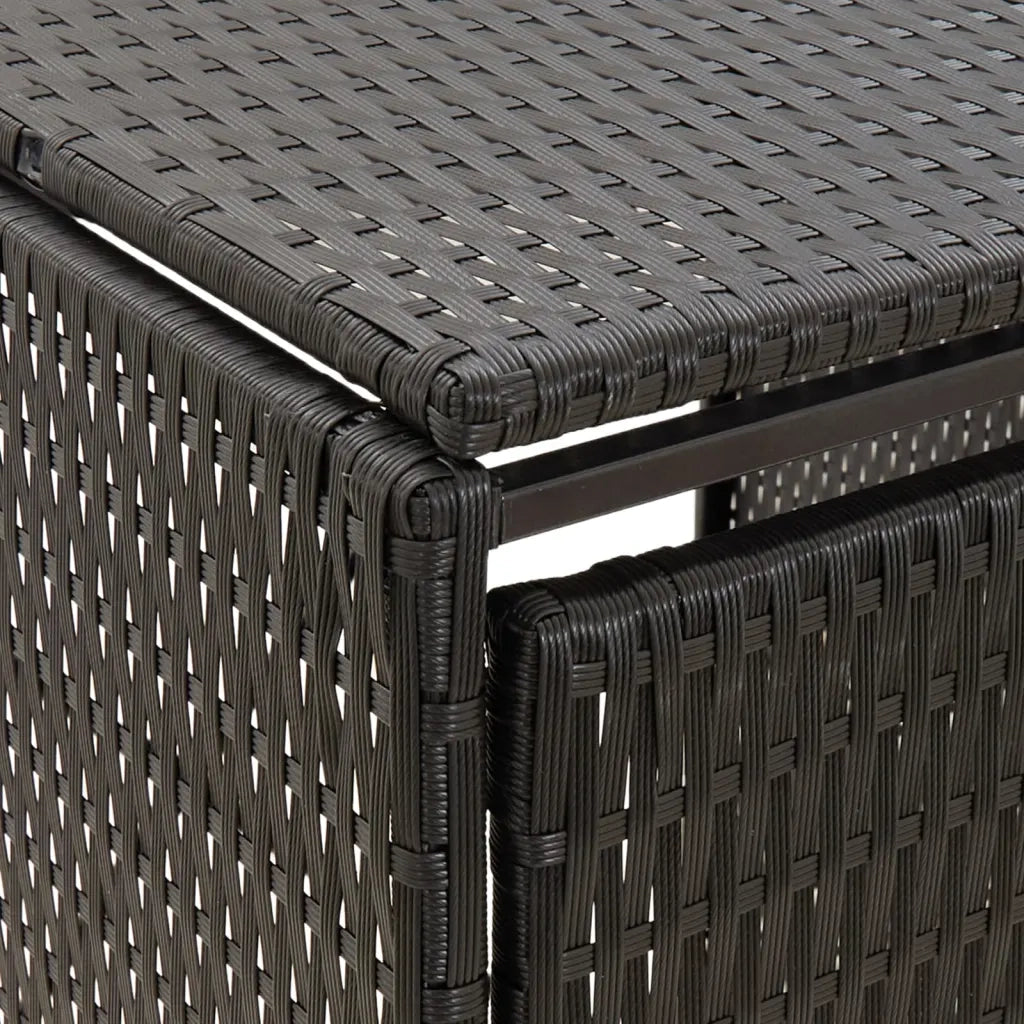 Copribidone Quadruplo Nero 274x80x117 cm in Polyrattan CFW2864466