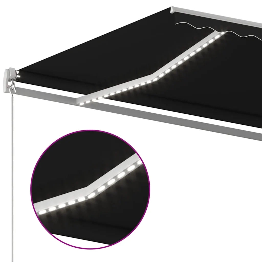 Tenda da Sole Retrattile Manuale con LED 500x300 cm Antracite cod mxl 62110