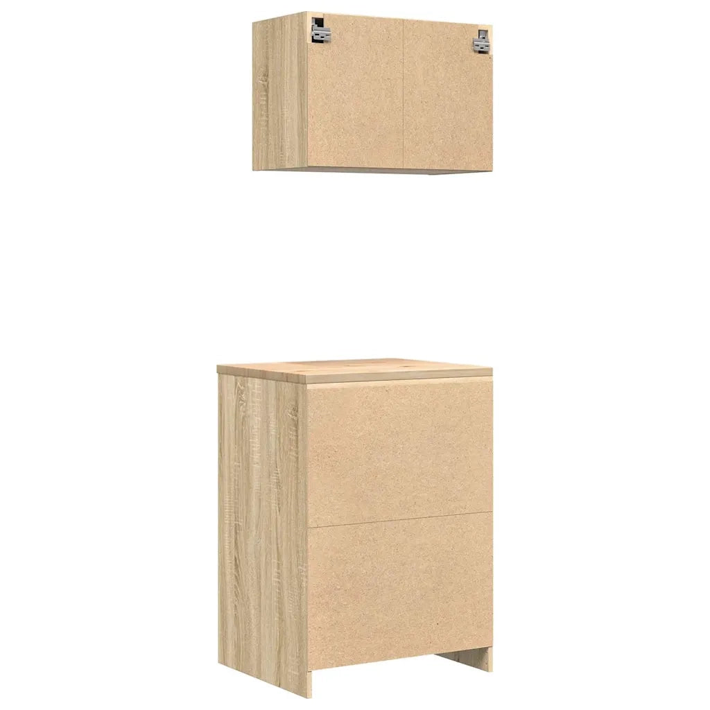 Armadi da Garage 2 pz Rovere Sonoma in Legno Multistrato 3328307