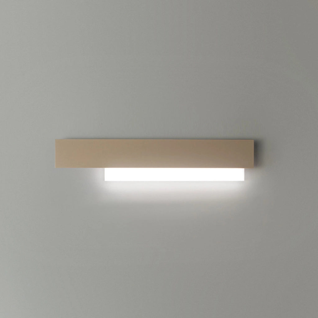 Doha - Applique led da parete moderna 25W - Alluminio bianco e tortora, luce calda 3000K, 2110lm, design lineare, IP20, per interni, l.70x15cm