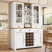 ARMADIO ALTO 120x40x185 cm Bianco in MDF e vetro con porta in vetro