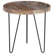 Tavolino in marrone scuro Piano Java Gambe Nere 50 x 50 x 50 cm Industrial Rustic