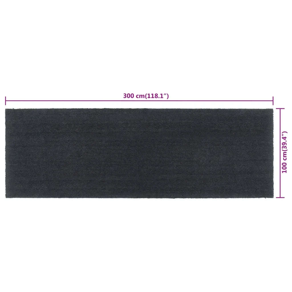 Zerbino | Tappetino Grigio Scuro 100x300 cm Fibra di Cocco