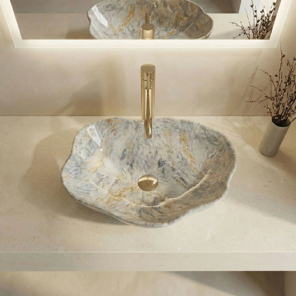 Lavabo Da Appoggio Rea Pearl Ruststone