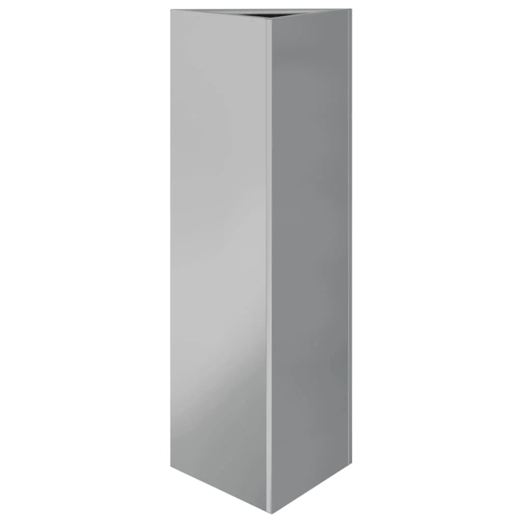 Fioriera aiuola rialzata vassoio piante fiori giardino terrazzi set da 2 triangolari 30 x 26 x 75 cm acciaio zincato argento 02_0039096