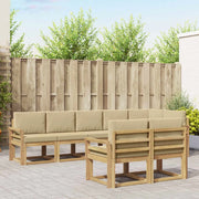Set di divani da esterno 8 pcs Bianco e Beige Poliestere