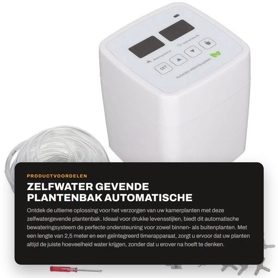 Sistema di irrigazione automatico per piante - Kit di irrigazione a gocce - Computer di irrigazione - Timer 2,5 M - Misura 9,5 x 8,3 cm - Sistema di irrigazione in plastica