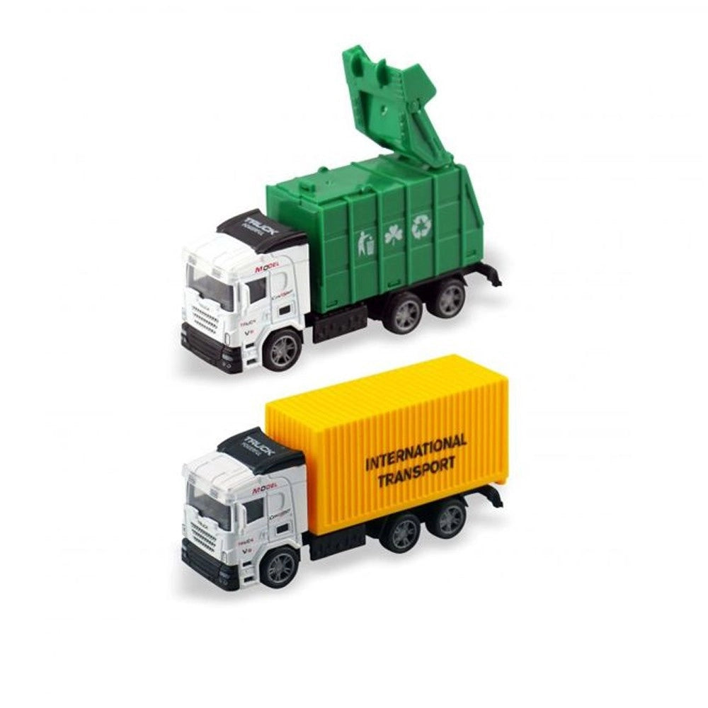 Trade Shop - Macchinina Giocattolo Educativo Per Bambini Mezzi Di Trasporto Camion Metal Lux -