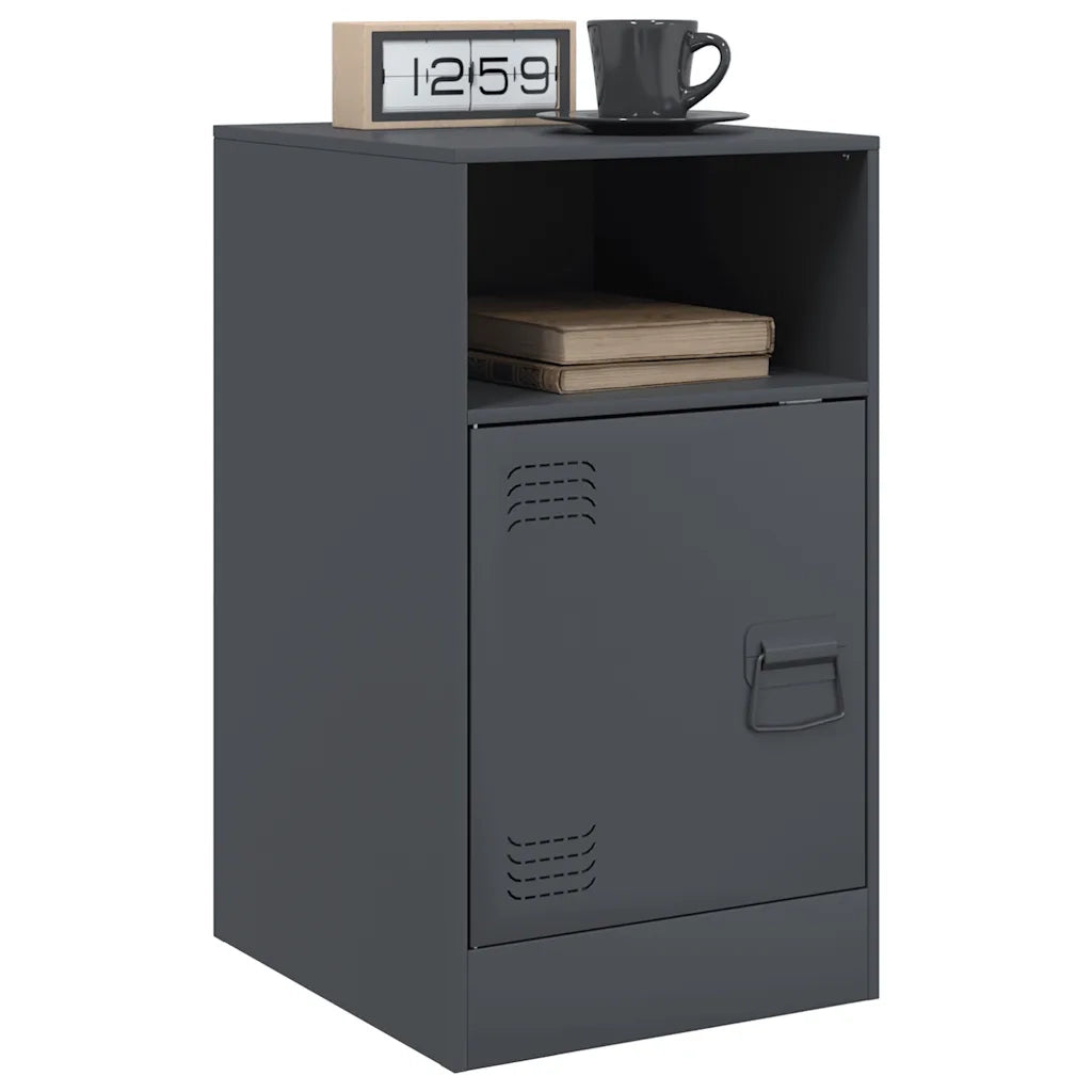 Comodino Antracite 34,5x39x62 cm in Acciaio 841767